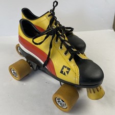 Vintage Kryptonics Quad Roller Skates Yellow Red White Adults EST Men s 8