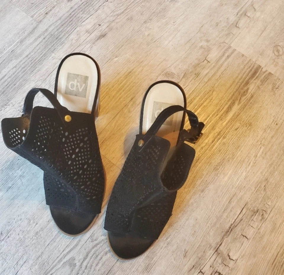 Dolce Vita DV Gamuza Peep Toe Botines Talla 9 Bohemio Eslinga Trasera Correa Ajustable Foto 2 de 4