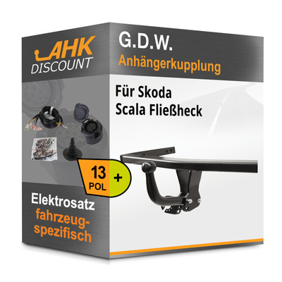 Für Skoda Scala Fließheck 19- G.D.W. Anhängerkupplung starr + 13polig E-Satz
