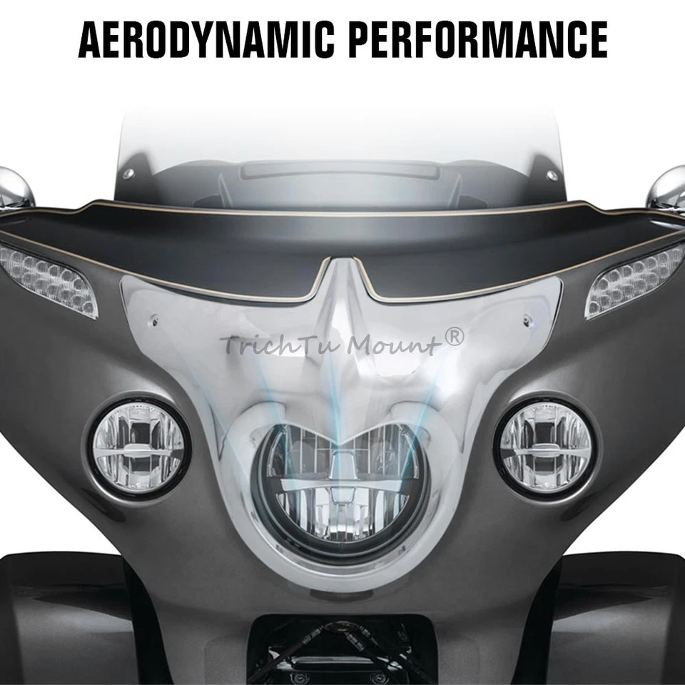 Visera de bisel de faros cromados para Indian Chieftain 14-18 Roadmaster 15-Up Foto 4 de 4