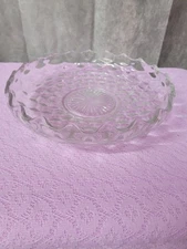 Vintage Fostoria American Lily Pond Bowl Crystal Glass Cubist  