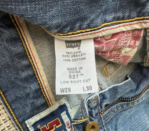 Levi’s 527 Low Boot Cut Mens W29 L30 Blue Denim Cotton Jeans Med Wash Pockets - Picture 16 of 17