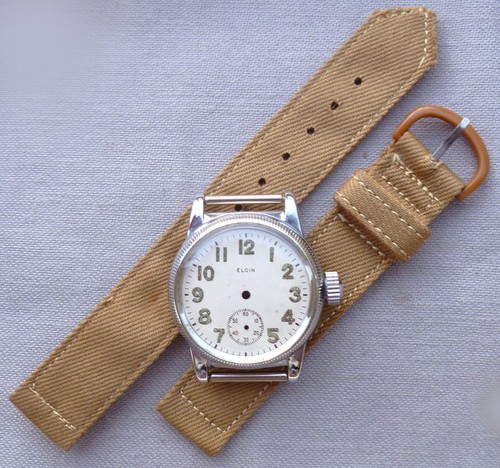 ELGIN TYPE A-11 WWII Watch Restoration Kit NOS Case, Dial, Crown & Strap