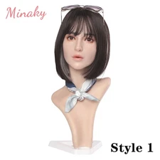 Realistic Mannequin Wig Head Model Silicone Female Head Manikin Jewelry Display