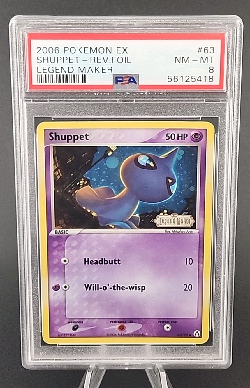 PSA 8 NM-MT 2006 Pokemon Shuppet EX Legend Maker Reverse Holo Foil #63