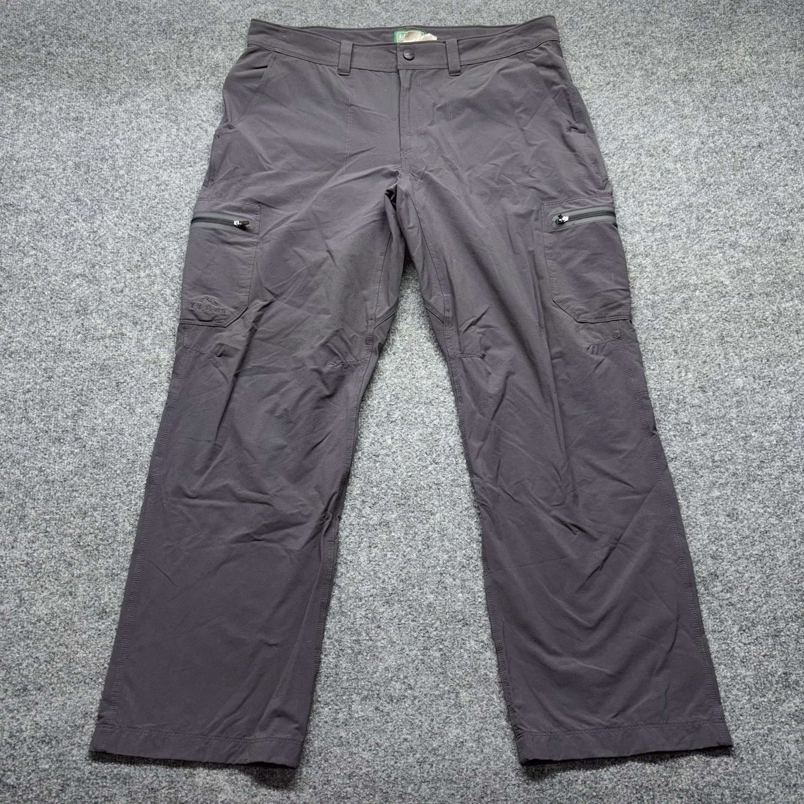 LL Bean Mens Water Resistant Cresta Pants Sz 35x30 Standard Fit Gray Hiking
