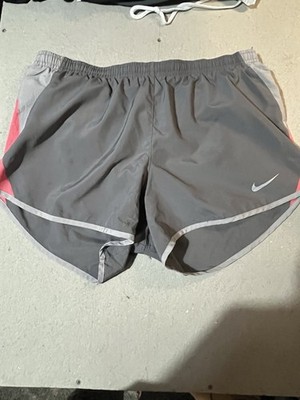 Nike Tempo Dri-FIT Damen-Laufshorts grau, pink & hellgrauer Besatz Large-R