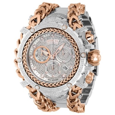 Invicta Swiss Reserve Gladiator 2.92CTW Diamond w/ Rose Gold Mens Watch New!