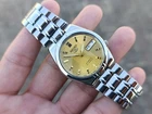 Vintage Seiko 5 Automatic Day-Date SS Golden Dial Men's Japanese Wristwatch