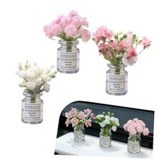 3 Pcs Mini Daisy Flower Car Dashboard Decoration Cute Glass Vase Car Interior