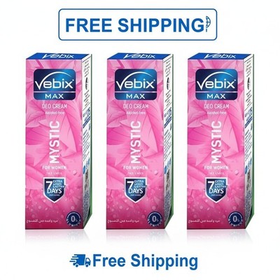 3x Vebix Max Deodorant Cream - Women - 7 Days Protection - 25ml Each