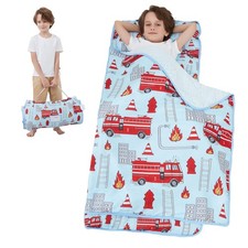 Toddler Nap Mat, Kids Sleeping Bag with Pillow  Minky Blanket, Girls Extra L...