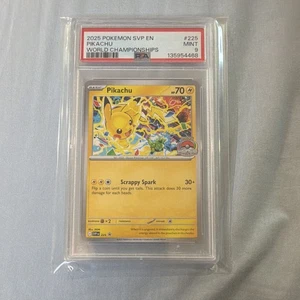Pikachu PSA 9 SVP Black Star Promo #225 World Championships 2025 English Holo