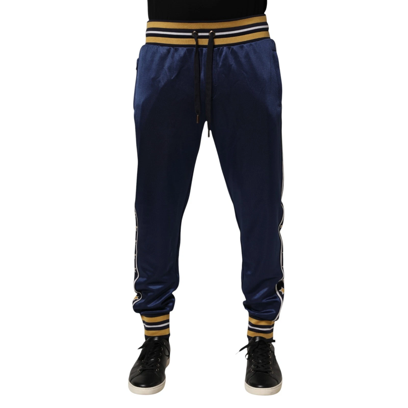 DOLCE & GABBANA Pants Blue Nylon Jogger Mid Waist Trouser IT50/W36/L RRP 970usd