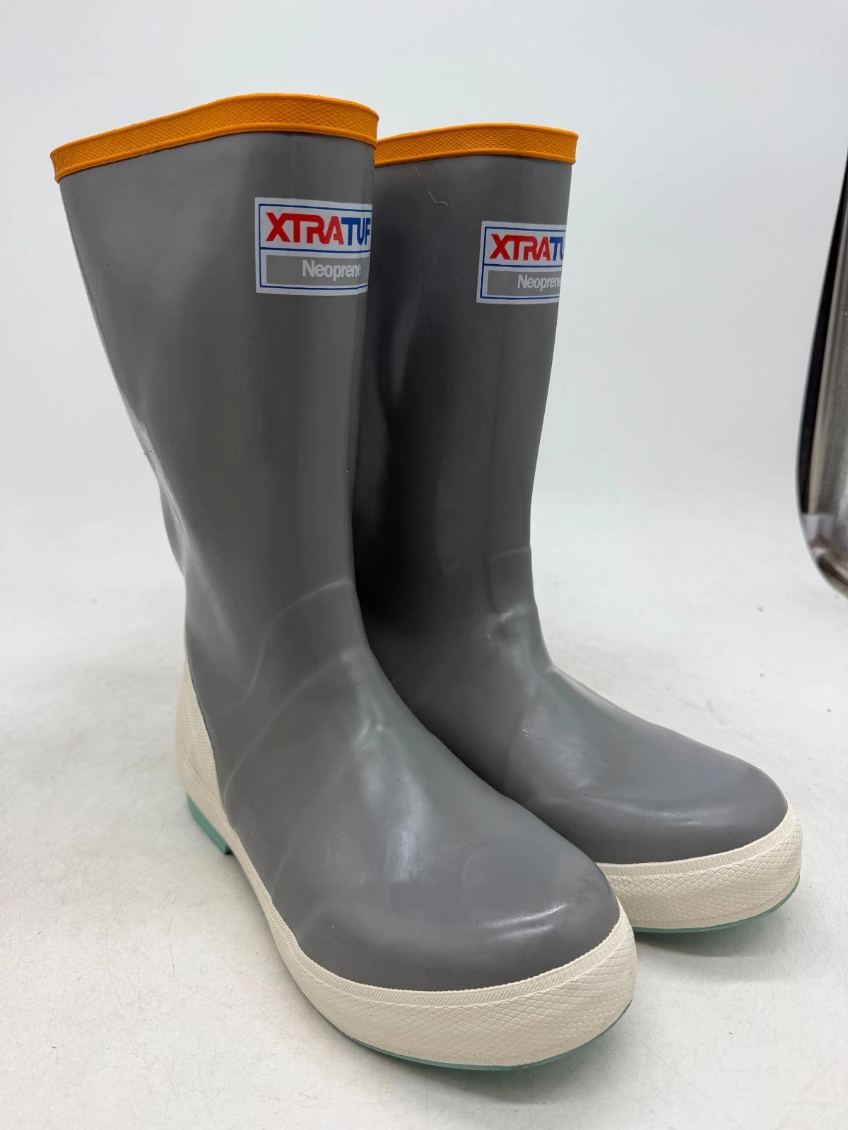 Xtratuf Legacy 12" Rubber Fishing Rain Boots Womens Gray Neoprene Waterproof - 8