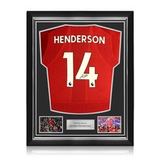 Von Jordan Henderson signiertes Liverpool-Trikot 2019/20. Hochwertiger Rahmen
