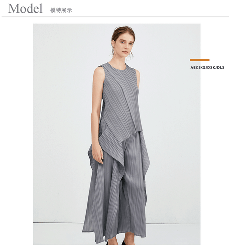 2025 Summer Women's Sleeve Top New Casual Wide Leg Pants Irregular Fashion Sets - Imagen 17 de 35