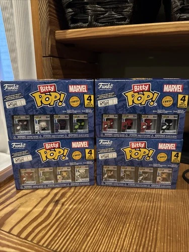 Spider-Man Funko Bitty Pop! 4-Pack Complete Set of 16 Bundle Venom Peter Parker