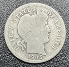 1905-S Barber Dime 90% Silver, 100+ years Old As Shown