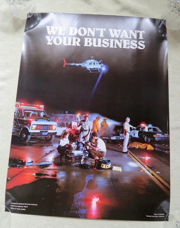 1980s CHP California Highway Patrol Poster ~ Accident Scene