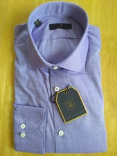 NWOT Ike Behar Purple Spread Collar Shirt 15.5-35 MSRP $225