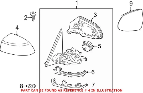 Genuine OEM Front Right Door Mirror Cover 51167365114 For BMW