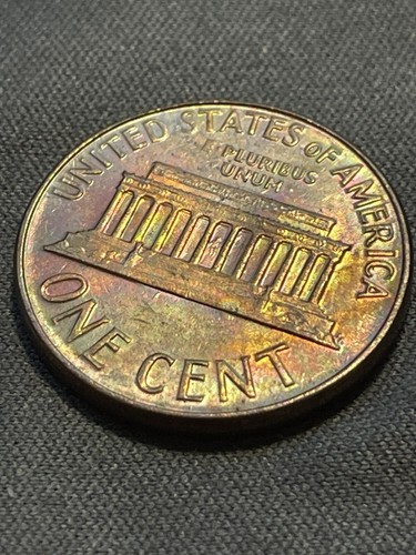 1964-D Lincoln Memorial Cent Beautiful Toning Greenish Pink Prism Hues #7 - Picture 6 of 6