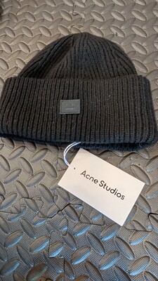 Acne Studios Beanie Large face logo -black