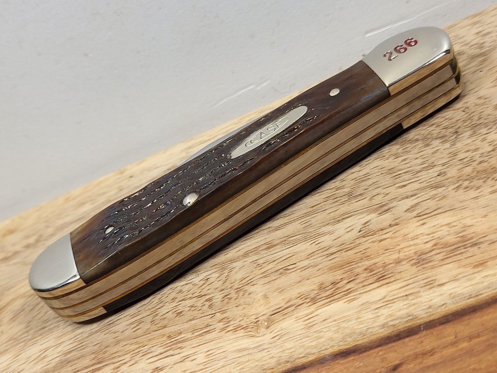 1982 (HARD HAT KNIVES) CASE XX "LIBERTY BOWL" BONE HANDLE COPPERHEAD