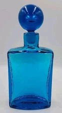 Rare Blenko Glass 6523 Blue Decanter 10 1/2" T