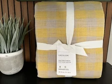 1 Pottery Barn Duvet Cover King / California King Dalton Check in Yellow NEW
