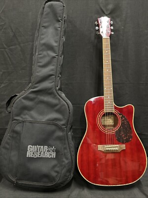 アコースティックギター　Carlo Robelli（ハードケース付き） Vintage Carlo Robelli New York Red CBW4134CR 6-String