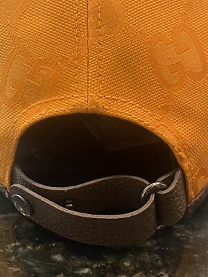 【未使用品級】グッチ GGナイロン レザー　Off The Grid キャップ Gucci off the grid Baseball Hat Orange GG Hat Leather Color Band