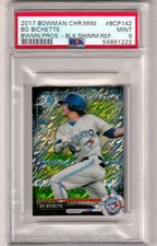 BO BICHETTE - 2017 BOWMAN CHROME PROSPECT MINI BLACK SHIMMER REFRACTOR - PSA 9