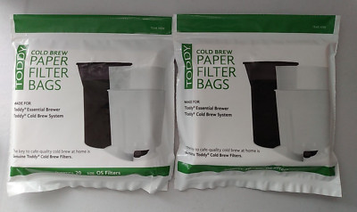 Lot of 2 Packs TODDY Cold Brew PAPER FILTER BAGS (Total 40 OS Filters) New
