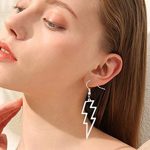 NEON LIGHTNING Flash Earrings Funky Kitsch 80s90s Punk Rock Bolt retro celebrate - Picture 60 of 79
