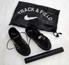 New Balance LDS605 Track Shoes Spikes Black Yellow, Carry Bag  Baton Size 8