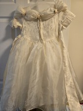 Vintage Poly Kid Flower Girl Dress Ivory Color Size 8 Girls