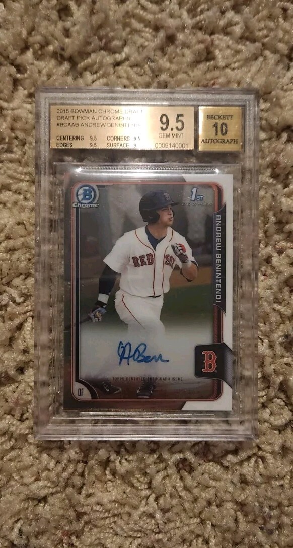 2015 Bowman Chrome Draft Andrew Benintendi 1st Auto BGS 9.5/10 GEM MT