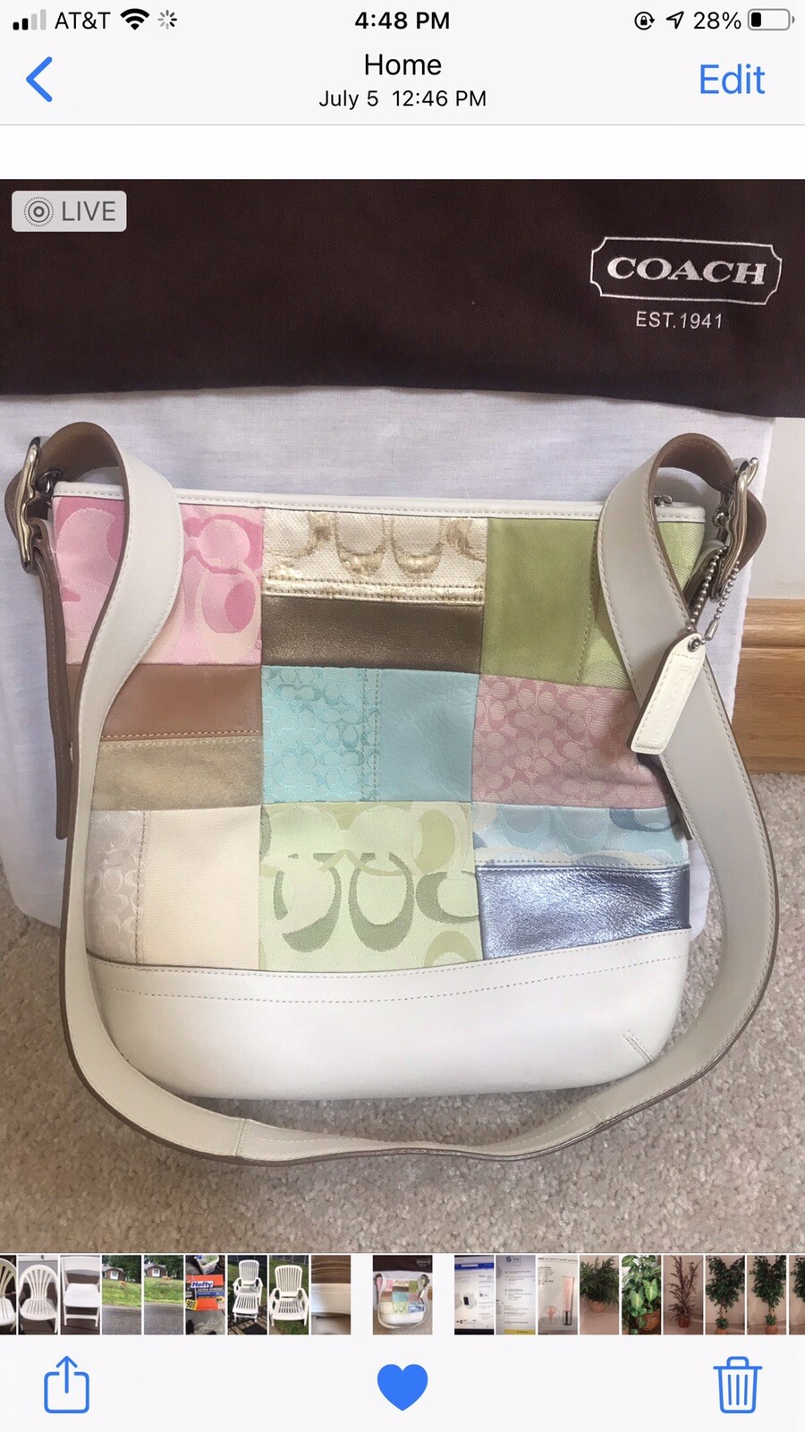 Coach Signature Leather Crossbody Handbag  -image