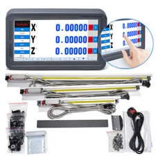 3 Axis Dro Digital Readout LCD Touch Screen Encoder+3PCS Linear Glass Scale Kit 