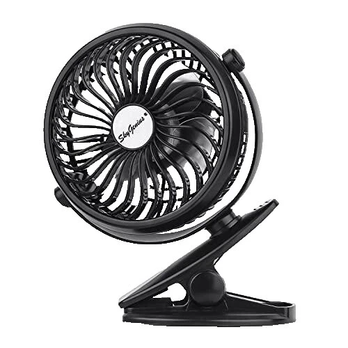 Black Solar Mini Portable Fans