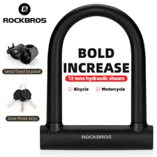 ROCKBROS Bike U Lock Heavy Duty Anti Theft Secure U Lock with Keys for Scooters