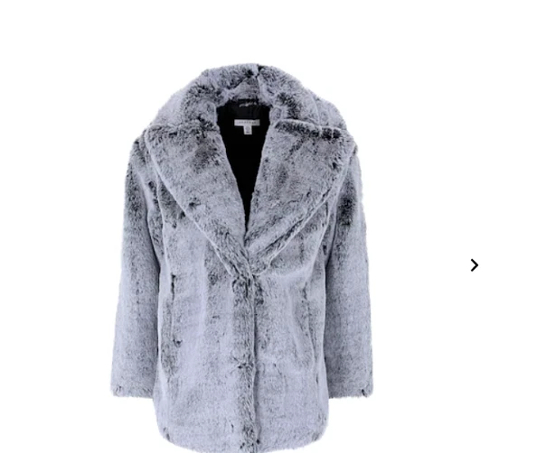 Chaqueta Abrigo TOPSHOP Gris Negro Vegano Imitación Piel Gancho y Ojo Glamour 4US = S = 8UK E36 Foto 3 de 4