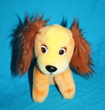 Disney Lady and The Tramp LADY Dog 7" Orange Plush Sits Stuffed Soft Toy Vtg 1
