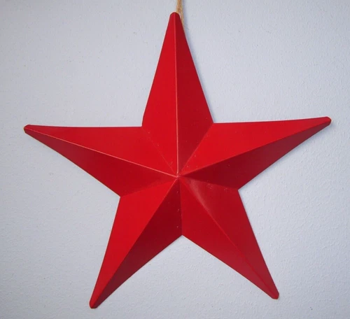 12 in. Tin Star Wall Hanging. Red