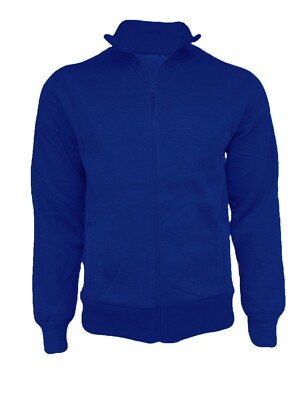 Felpa Con Cappuccio Da Uomo In Pile Tinta Unita Con Cerniera