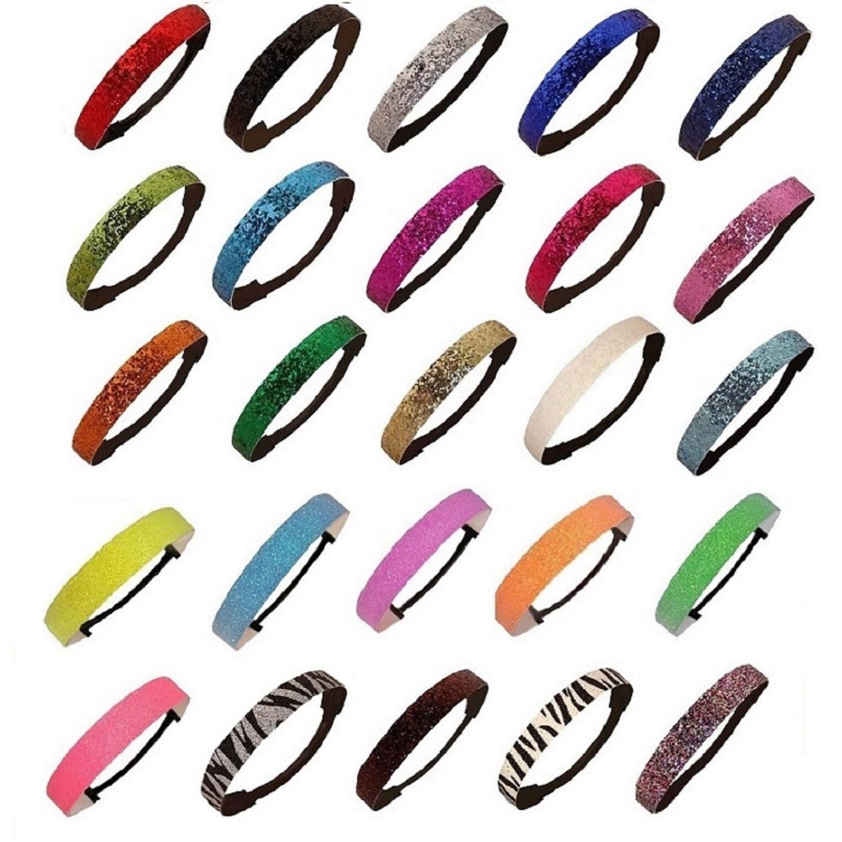12 Glitter Headband Assorted Sports Dance Softball Sparkly 
