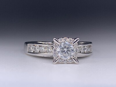 Helzberg HDS Diamond Cluster Halo Engagement Ring in 14k White Gold  Sz - Main Image