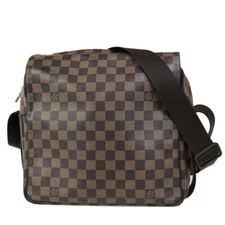 LOUIS VUITTON Naviglio Shoulder Bag Damier Ebene Leather Brown N45255 35FB268